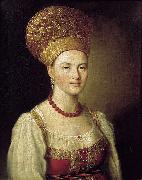 Portrait of an Unknown Woman in Russian Costume unknow artist